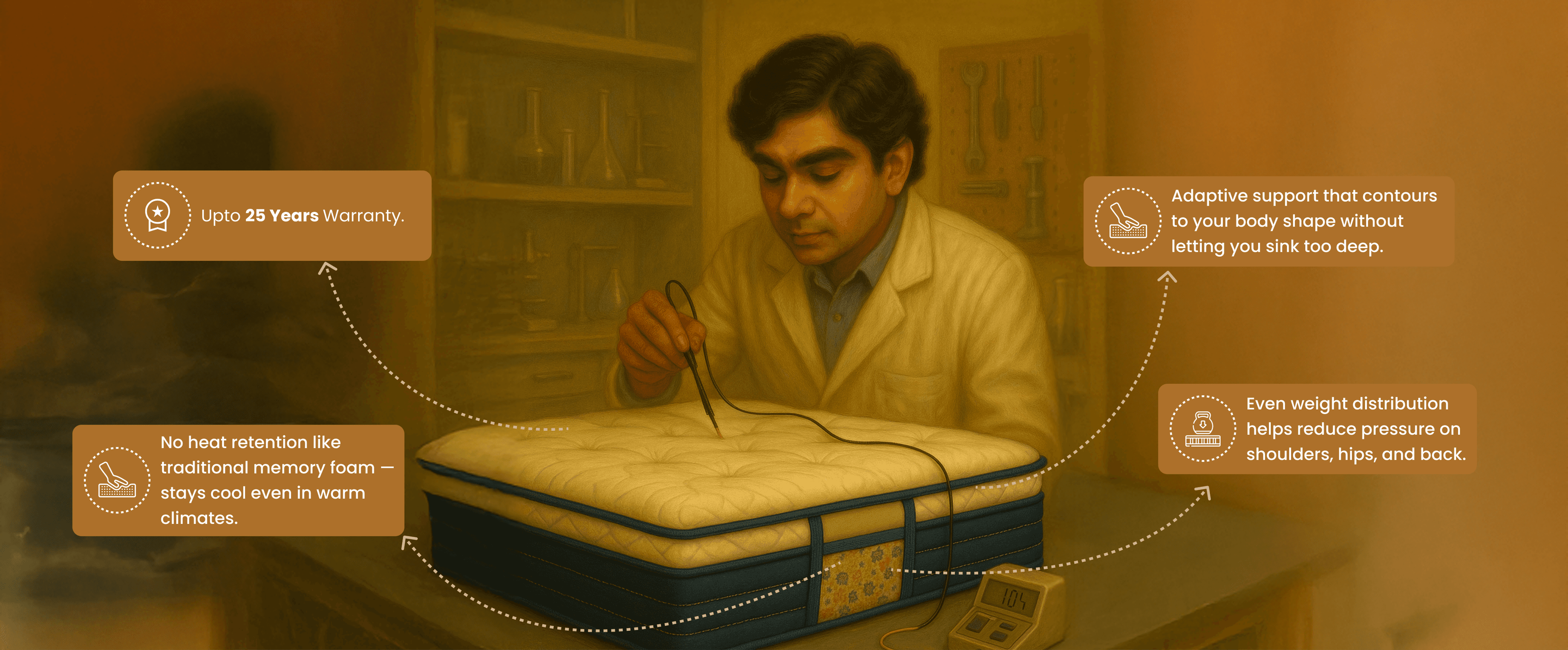 Foamico Mattress Engineering Features - Scientific Testing and Innovation