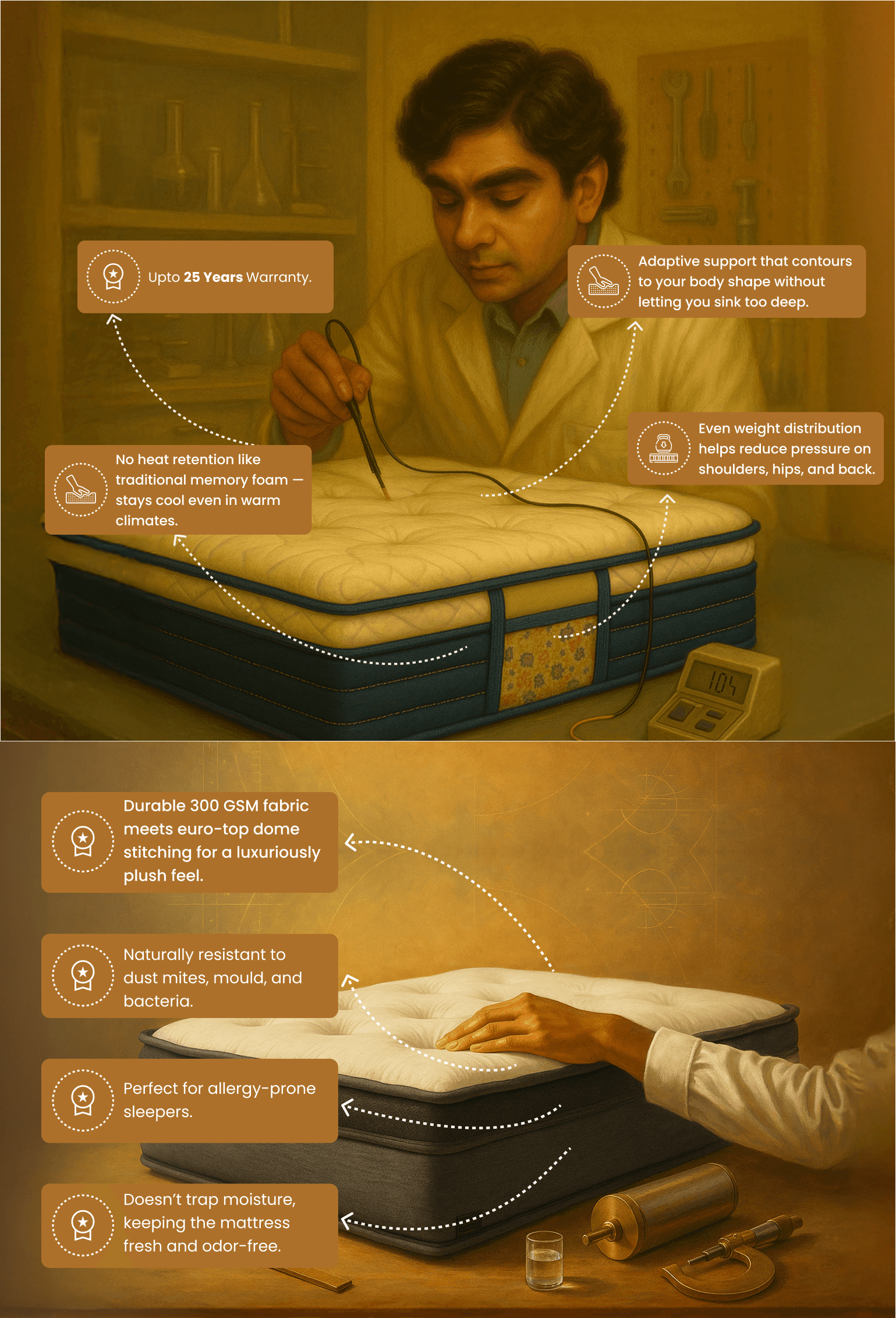 Foamico Mattress Engineering Features - Scientific Testing and Innovation